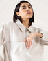 CANVAS POLO QUARTER ZIP SWEATSHIRT